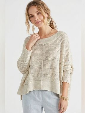 Free People Open Knit Sublte Confetti Long Sleeve